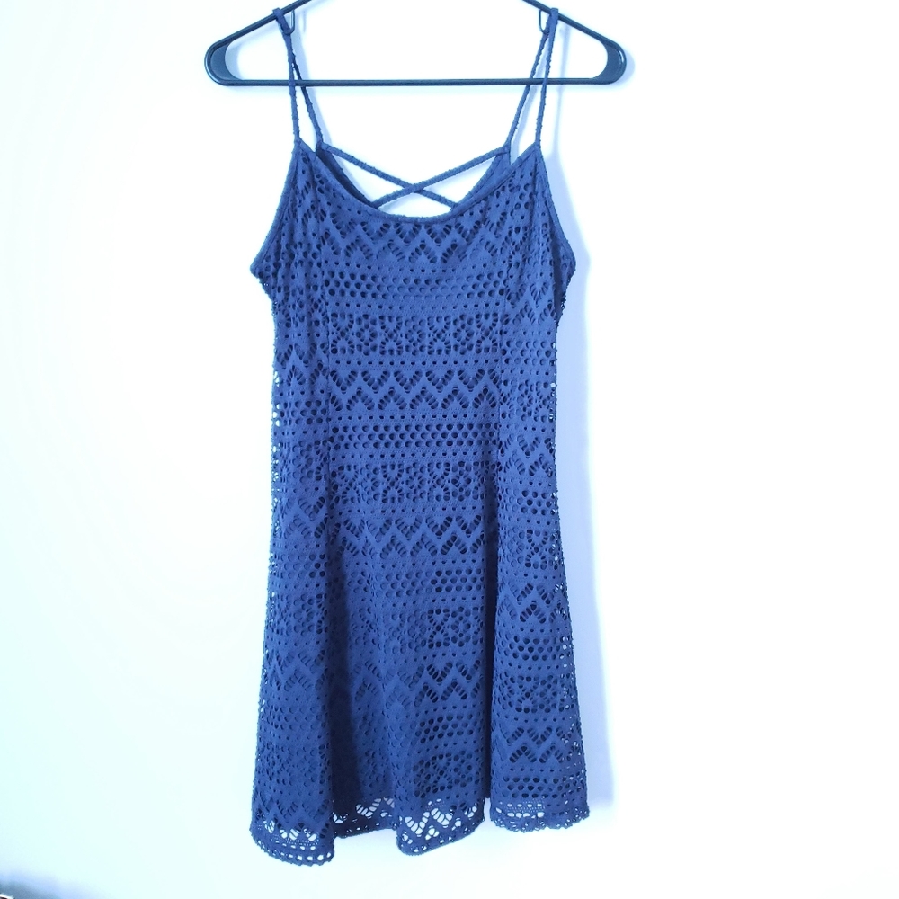 Rue 21 Blue strappy skater dress